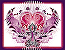 Winged Heart design for notecards