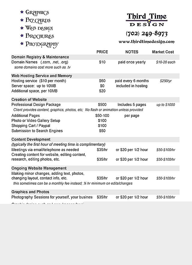 pricesheet